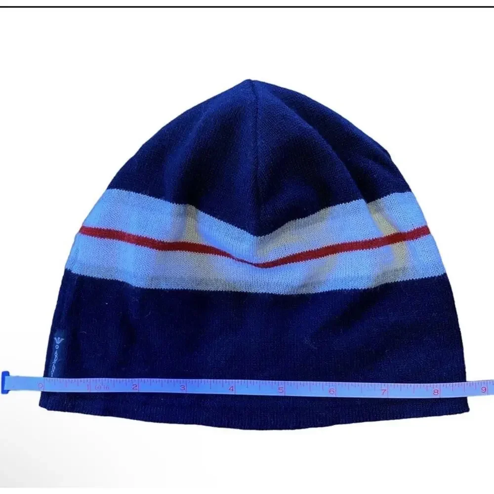 Armani Junior Baby Boys Wool Blend Beanie Hat Blue Italy Medallion Logo